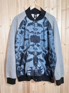 Crooks & Castles RIP Lewds Snap Button Jacket Graphic Front Stains Back Sz XL